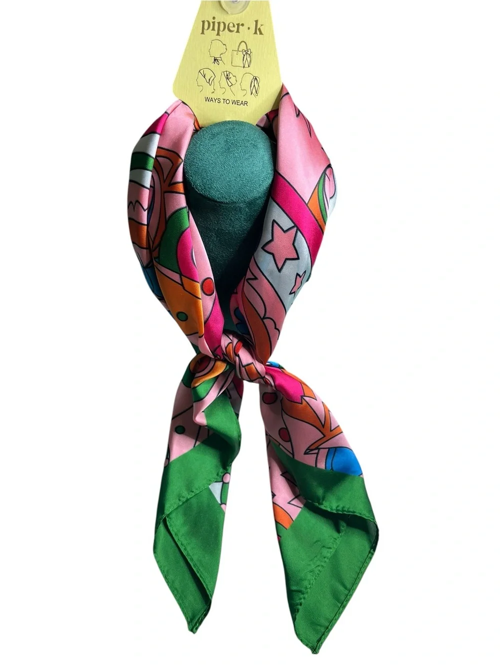 piper•k Pink & Green Printed Scarf